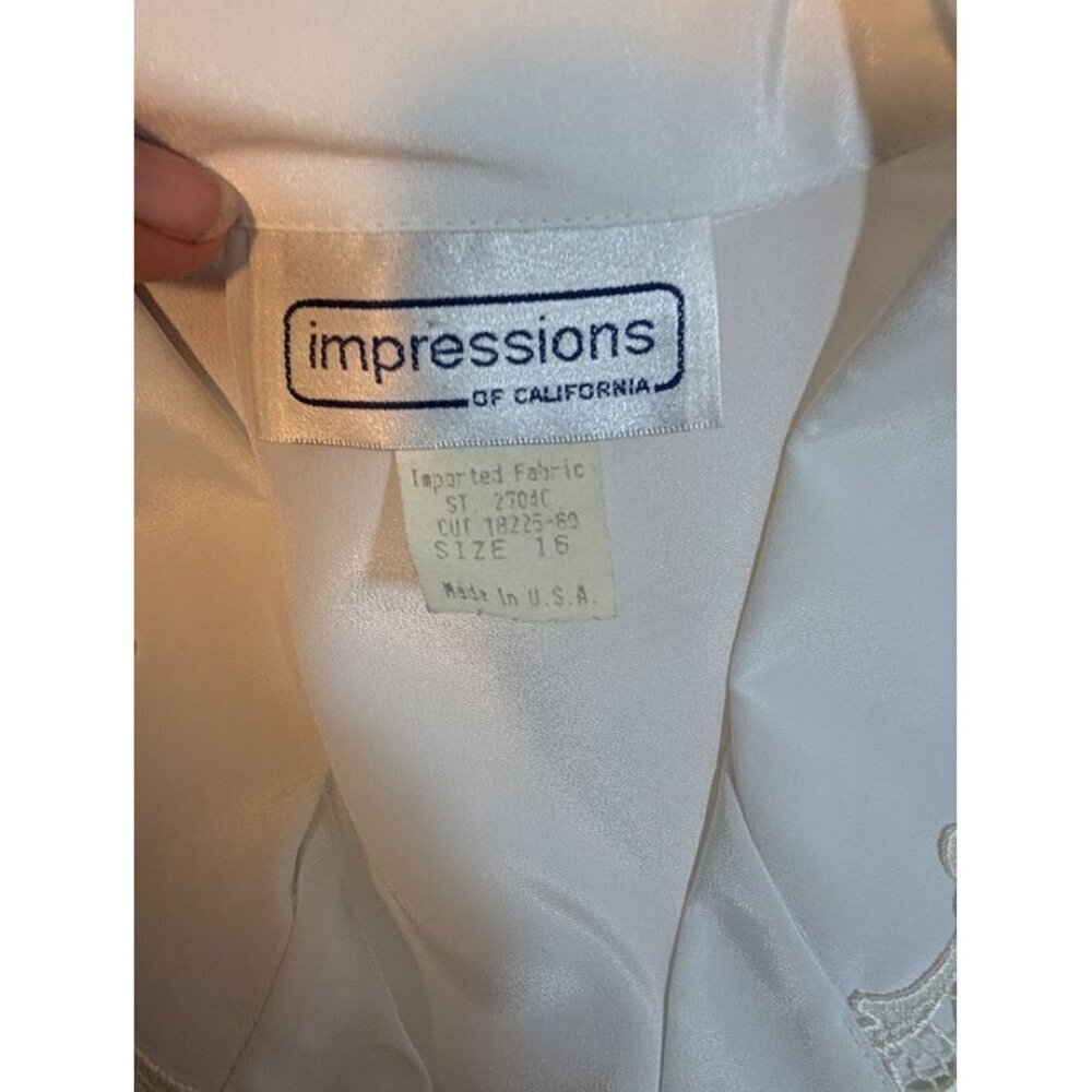 VTG Impressions of California women's size 16 silky embellished blouse USA I9 - Picture 5 of 7